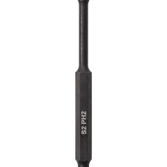 Набор бит PH2x90, односторонних, сталь S2, Е 1/4", намагниченные, торсионные, 10 шт., «Алмаз» TDM