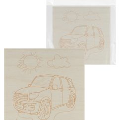 Доска для выжигания, Автомобиль, 150х150 мм, 1 шт., пакет, TDM