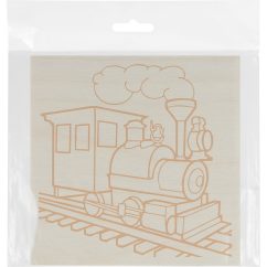 Доска для выжигания, Паровоз, 150х150 мм, 1 шт., пакет, TDM