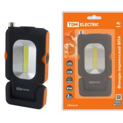 Фонарь переносной светодиодный ФП4, 1 Вт LED+3 Вт COB, 110 лм, 3хААА, магн., телескоп, TDM